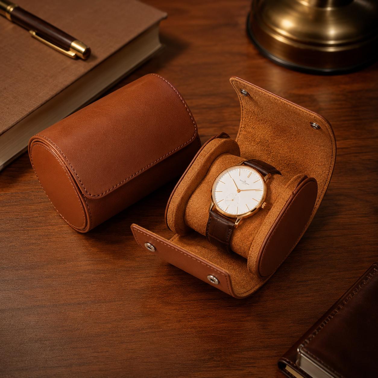 Genuine Leather Watch Roll — 1, 2 & 3 Slot Travel Case