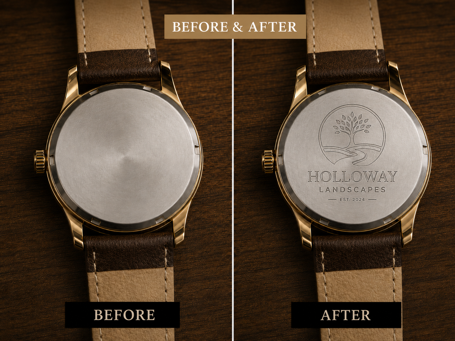 Custom Watch Caseback Logo & Image Engraving — Send-In CNC Service