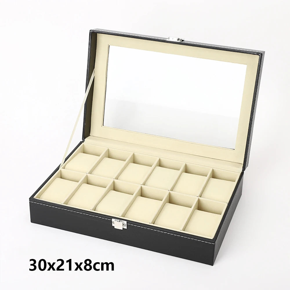 Watch display case open-top organizer tray showing padded pillow slots