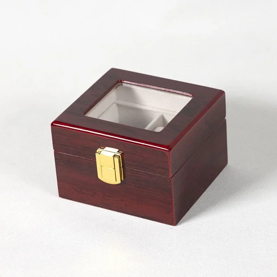 Single slot wooden watch box black finish with cushion pillow