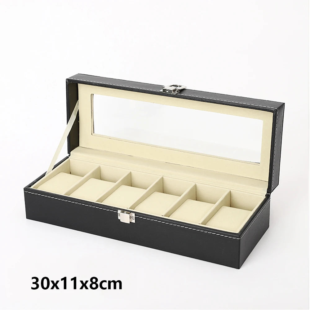 PU leather watch tray stacked modular arrangement side view