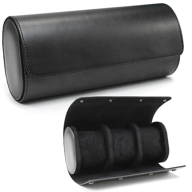 Watch roll interior suede lining close-up showing soft protective fabric